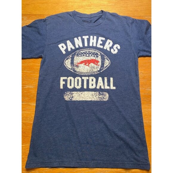 Panthers Football Graphic Tee Shirt Short Sleeve Cotton Blend Sportswear - Picture 1 of 2